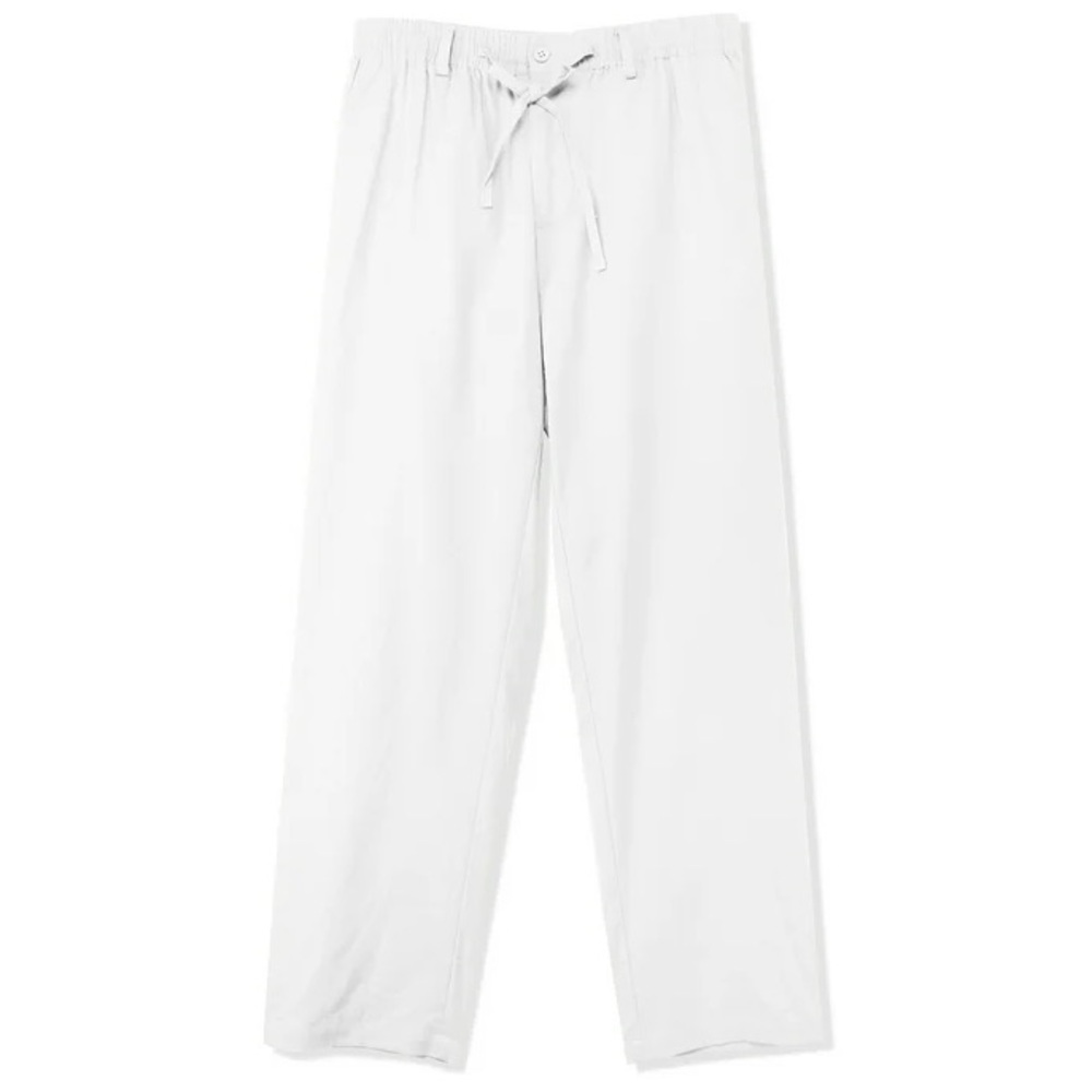 Hat And Beyond White Linen Drawstring Pants M